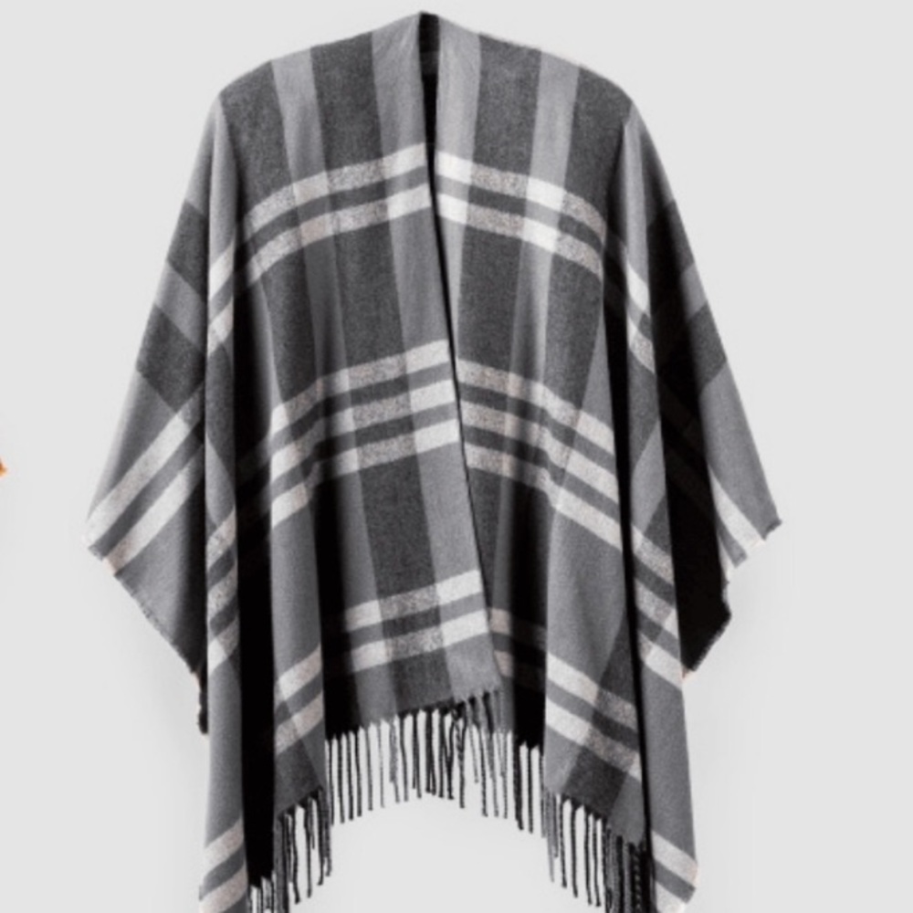 Siizu winter poncho gray